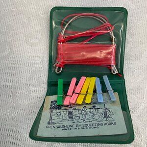 Vintage Green Travel Laundry Kit With Clothespins & Line By Amsterdam Co. Hong K
